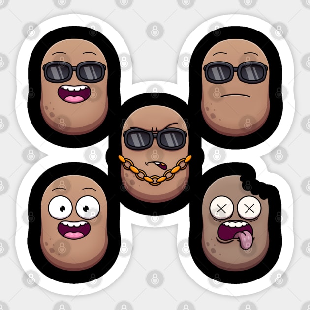 Funny Potato Characters Sticker Pack Sticker by TheMaskedTooner